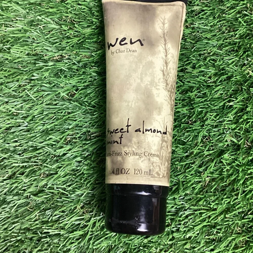 Wen 4oz Sweet Almond Mint Anti-Frizz Styling Creme By Chaz Dean x3
